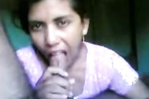 Submissive black skin Indian amateur wife feeding on a cock