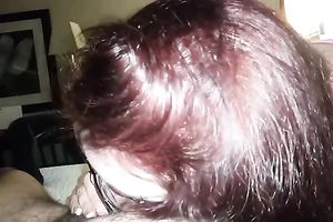 Cock starving sweetheart engulfing my schlong deepthroat in non-professional clip