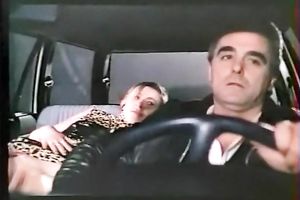 Hot lean white babe masturbates on the backseat of the car