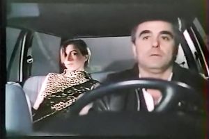 Hot lean white babe masturbates on the backseat of the car