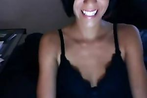 Smoking hot webcam playgirl pushing her love tunnel with large glass sex toy