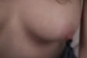 Redhead pale skin white babe on the daybed flashes her goodies