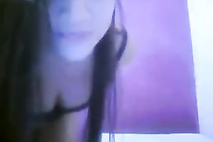 Webcam solo with my nice-looking GF showing her bra buddies and a-hole