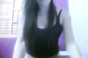 Webcam solo with my nice-looking GF showing her bra buddies and a-hole