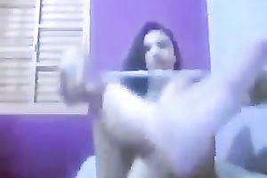 Webcam solo with my nice-looking GF showing her bra buddies and a-hole