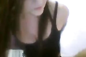 Webcam solo with my nice-looking GF showing her bra buddies and a-hole