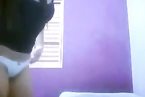 Webcam solo with my nice-looking GF showing her bra buddies and a-hole