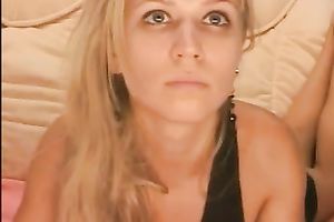 Fantastic blond legal age teenager doesn't even need to striptease to turn me on