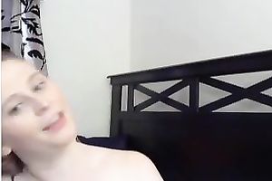 Amateur buxom nice-looking cam brunette hair brags of her astonishing boobies