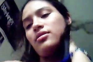 Petite Mexican sweetheart lets me in betwixt her legs lastly