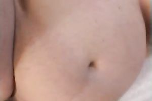 Dark-haired fattie receives her wet crack and face hole pounded unfathomable