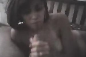 Handjob by my friend's romantic dark haired girlfriend