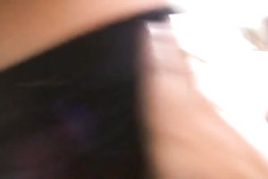 Stunning busty dark brown housewife in dark panties lapdancing