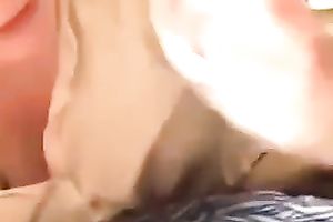 Curly secretary of my buddy works on his large chubby prick with pleasure