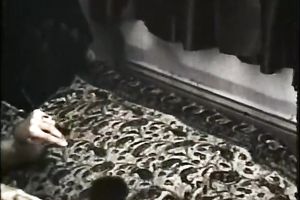 White slutty chick got her constricted twat gangbanged hard in her bedroom