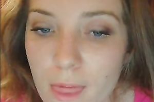 Lovely redhead cutie sucks her boyfriend's hard dong