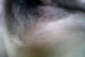 Lusty pale slut naked and teased her own shaggy bawdy cleft for some pleasure