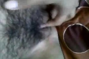 Lusty pale slut naked and teased her own shaggy bawdy cleft for some pleasure