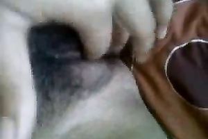 Lusty pale slut naked and teased her own shaggy bawdy cleft for some pleasure