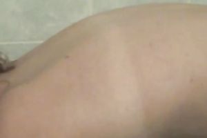 Just a bulky golden-haired wench with flaccid marangos in the shower