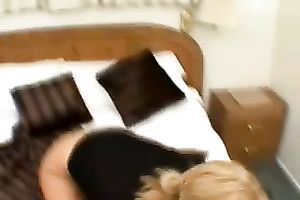 Magnificent blondie strips and then shows her BJ skills