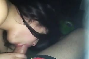 Brunette non-professional chick greedily sucked my friend's lollicock