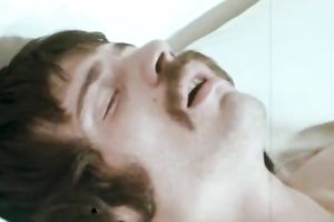 Adorable classic auburn haired beauty feeds herself with a cock