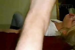 Blonde horny white wife practices deepthroating my massive white shlong