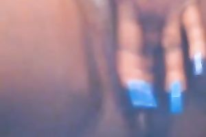 Chubby dark mom playing with her wet crack in amateur movie