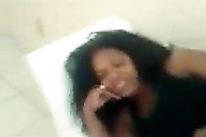 Hilarious unshaved dark nympho was posing and engulfing jock as well