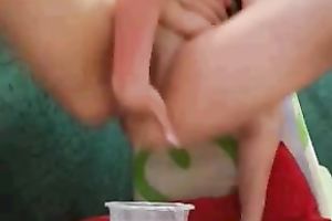 A hawt and voracious lalin girl squirts thick juice after masturbation