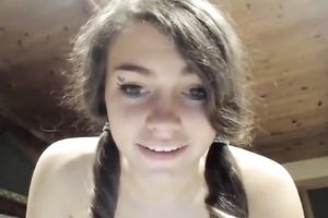 Cute and playful brunette hair legal age teenager exposed and in the mood on livecam