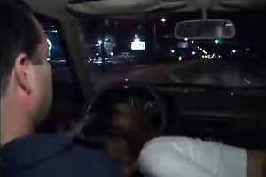 Hot hottie blows and enjoys impure rear banging in a car park