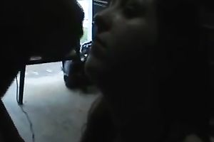 Smoking floozy gives deepthroat oral-stimulation in POV clip