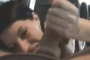 Raunchy dark brown bitch engulfing my rod deepthroat