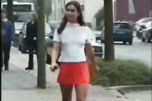 Perverted slim dark brown plays her impure games with banana