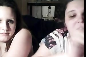 Two chunky bulky legal age teenagers flashing their large milk shakes on cam