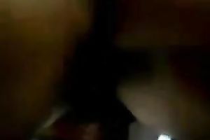 Busty non-professional hottie riding solid 10-Pounder in reverse cowgirl position