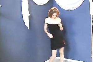 She actually doesn't know how to striptease and show off on web camera