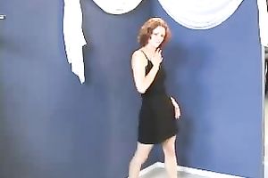 She actually doesn't know how to striptease and show off on web camera