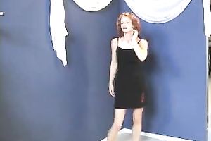 She actually doesn't know how to striptease and show off on web camera