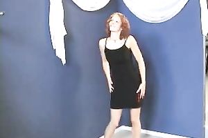 She actually doesn't know how to striptease and show off on web camera