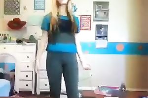 Svelte cute str8 haired cam nympho was showing off her booty