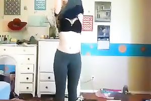 Svelte cute str8 haired cam nympho was showing off her booty