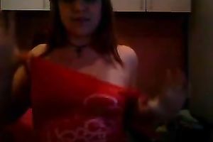 Selfie of my chunky dark brown teeny girlfriend flaunting her boobies