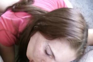 Small white jock for cute frckled white chick on POV tape