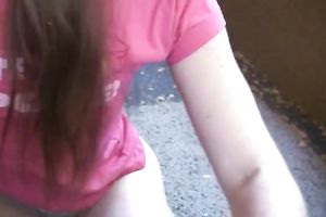 Small white jock for cute frckled white chick on POV tape