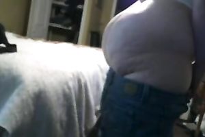 My horny pawg girlfriend with obese butt teasing me from behind