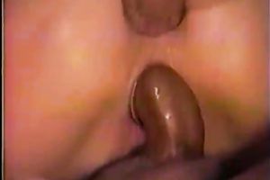 BLonde doxy took two big and thick knobs in her back gap