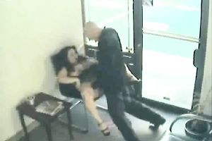 Ample brunette assistant gives a head to her kinky boss